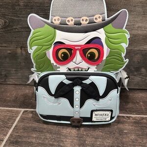 Loungefly Beetlejuice Kids Backpack - Gray, Green, Red